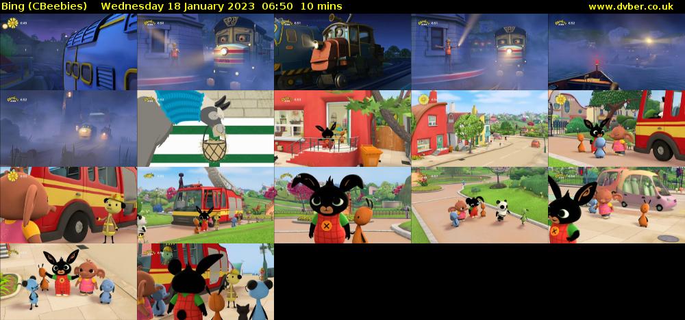 Bing (CBeebies) Wednesday 18 January 2023 06:50 - 07:00