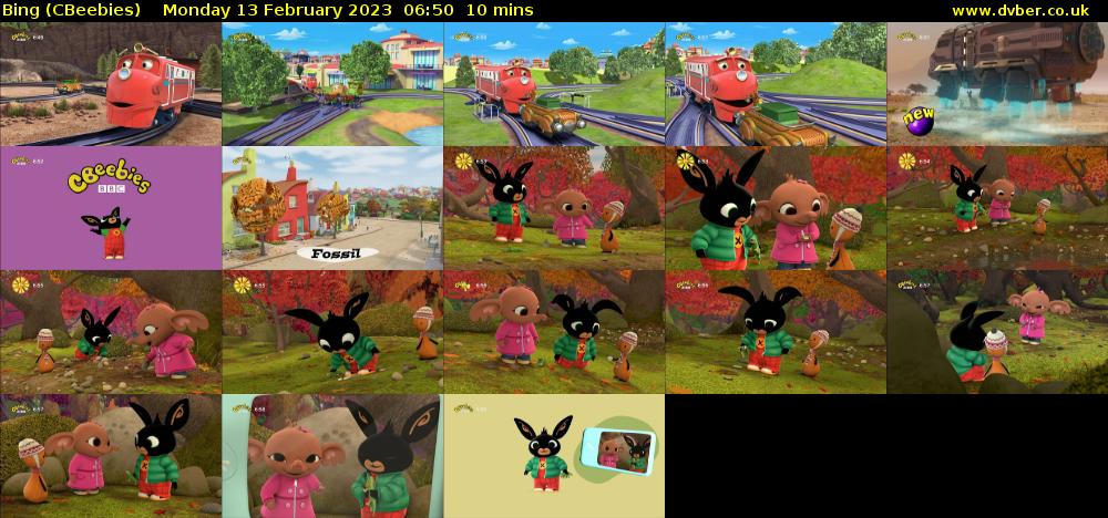 Bing (CBeebies) Monday 13 February 2023 06:50 - 07:00