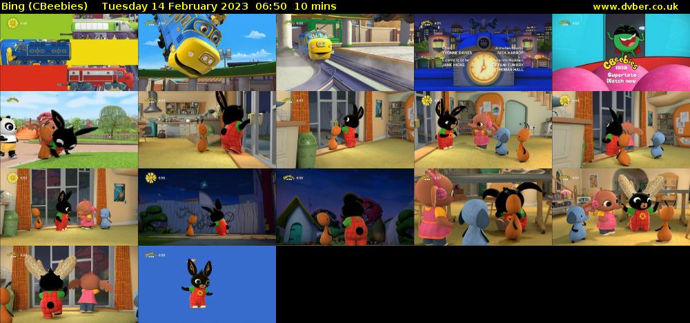 Bing (CBeebies) Tuesday 14 February 2023 06:50 - 07:00