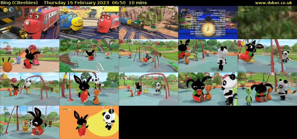 Bing (CBeebies) Thursday 16 February 2023 06:50 - 07:00