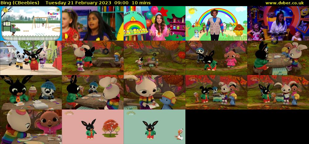 Bing (CBeebies) Tuesday 21 February 2023 09:00 - 09:10