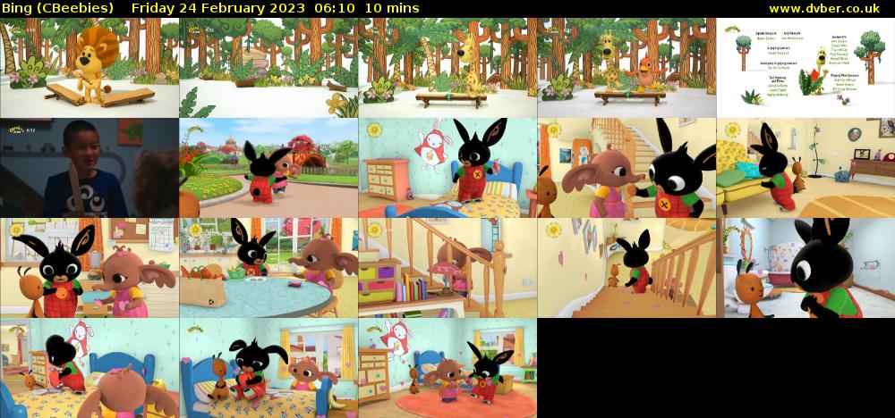 Bing (CBeebies) Friday 24 February 2023 06:10 - 06:20