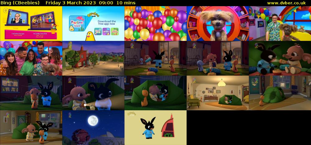 Bing (CBeebies) Friday 3 March 2023 09:00 - 09:10