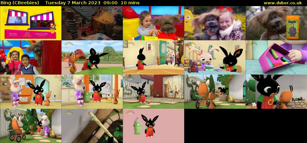 Bing (CBeebies) Tuesday 7 March 2023 09:00 - 09:10