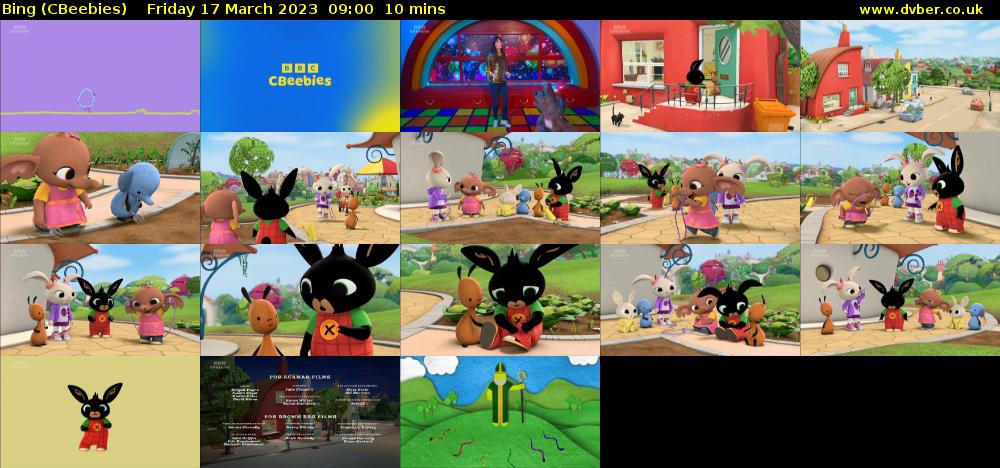 Bing (CBeebies) Friday 17 March 2023 09:00 - 09:10