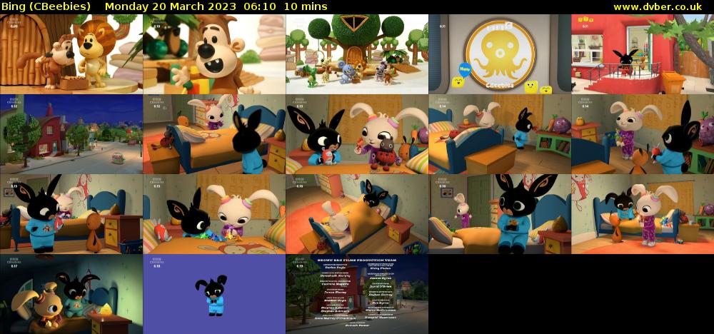 Bing (CBeebies) Monday 20 March 2023 06:10 - 06:20