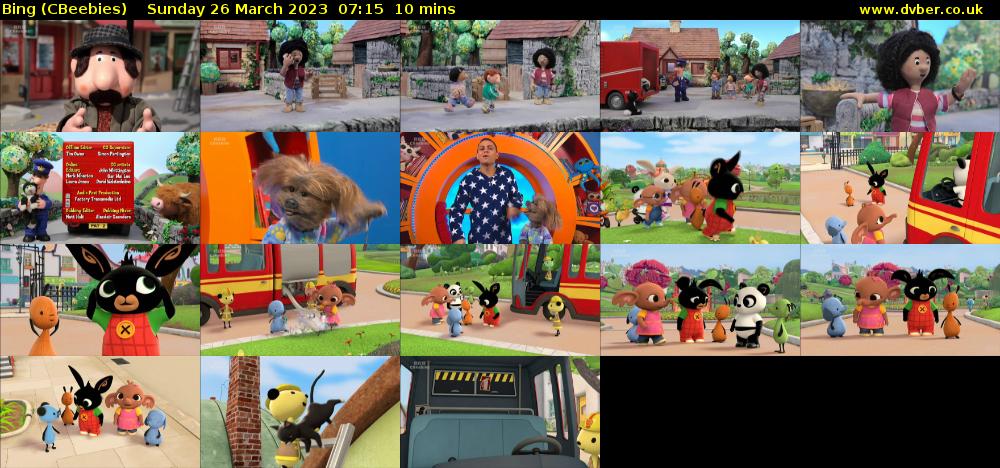 Bing (CBeebies) Sunday 26 March 2023 07:15 - 07:25