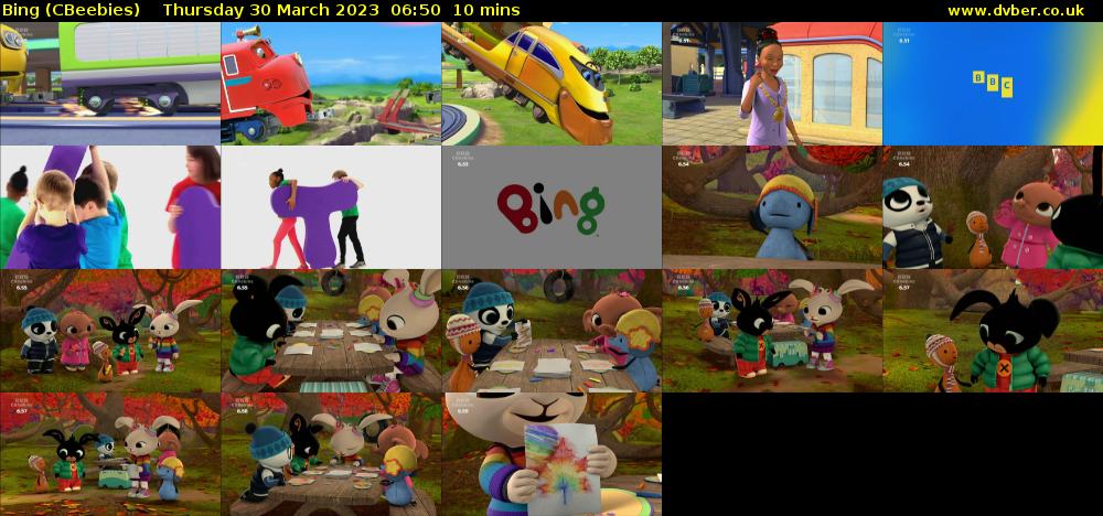 Bing (CBeebies) Thursday 30 March 2023 06:50 - 07:00