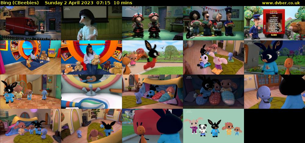 Bing (CBeebies) Sunday 2 April 2023 07:15 - 07:25