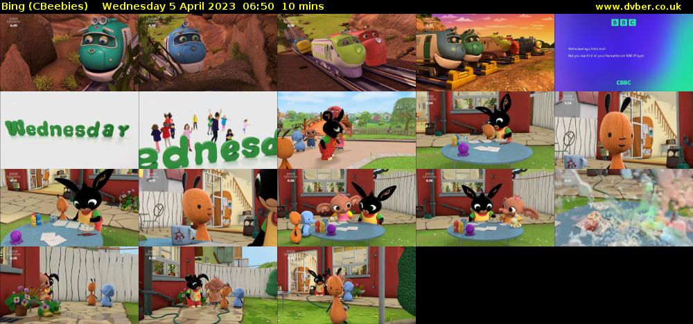 Bing (CBeebies) Wednesday 5 April 2023 06:50 - 07:00