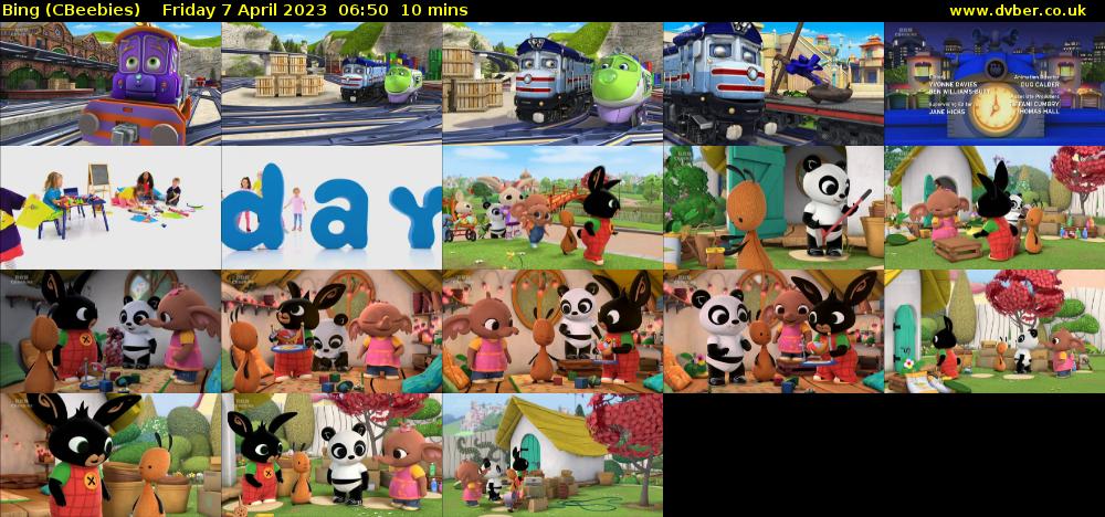 Bing (CBeebies) Friday 7 April 2023 06:50 - 07:00