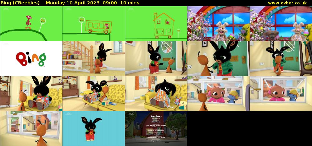 Bing (CBeebies) Monday 10 April 2023 09:00 - 09:10