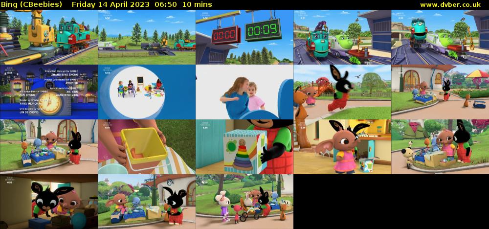 Bing (CBeebies) Friday 14 April 2023 06:50 - 07:00