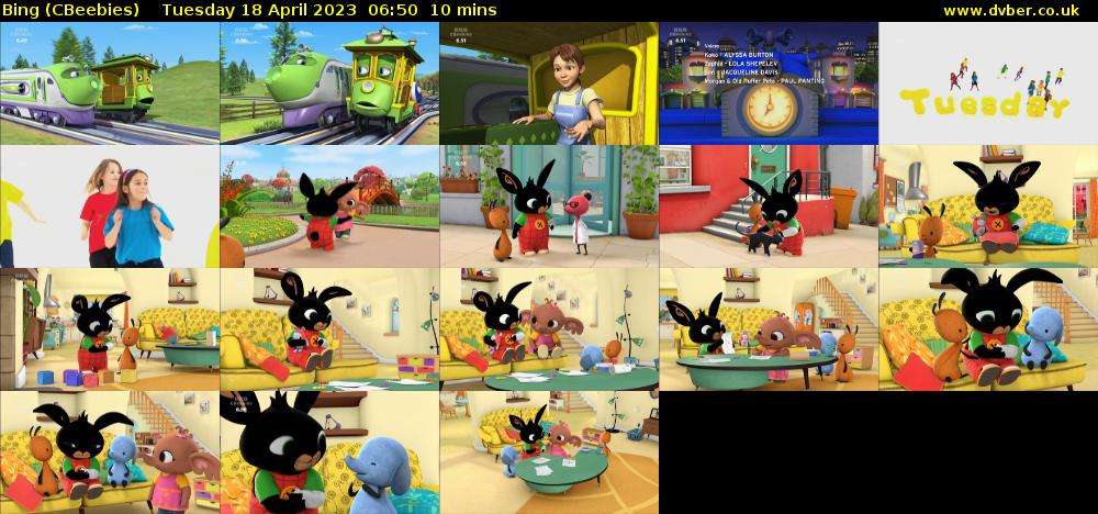Bing (CBeebies) Tuesday 18 April 2023 06:50 - 07:00
