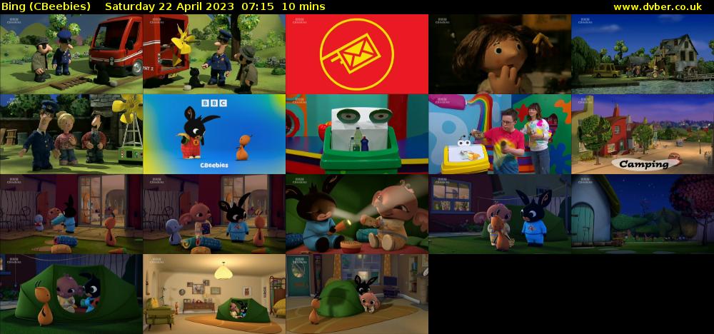 Bing (CBeebies) Saturday 22 April 2023 07:15 - 07:25