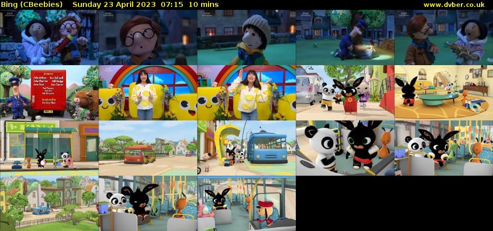 Bing (CBeebies) Sunday 23 April 2023 07:15 - 07:25