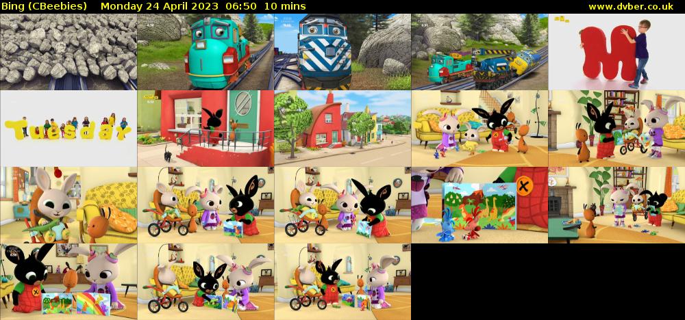 Bing (CBeebies) Monday 24 April 2023 06:50 - 07:00