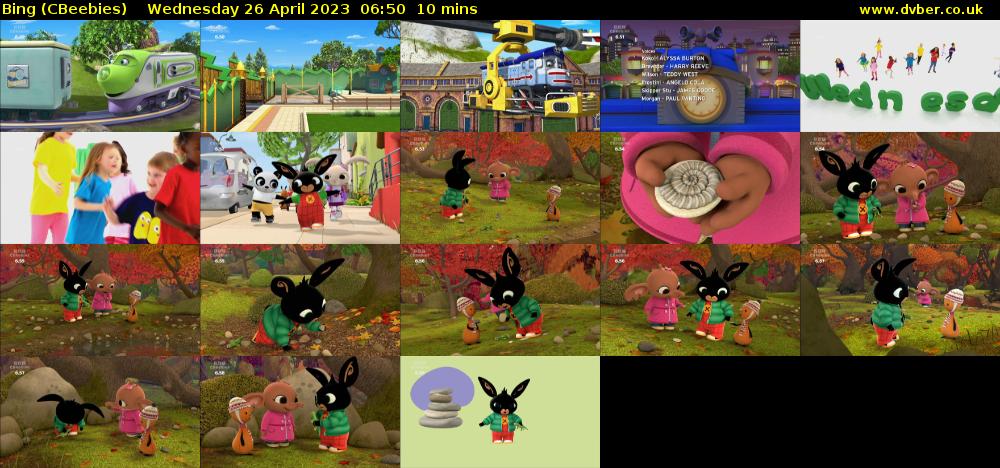 Bing (CBeebies) Wednesday 26 April 2023 06:50 - 07:00