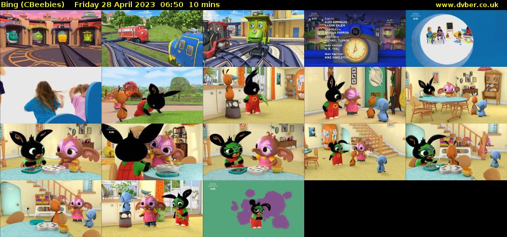 Bing (CBeebies) Friday 28 April 2023 06:50 - 07:00