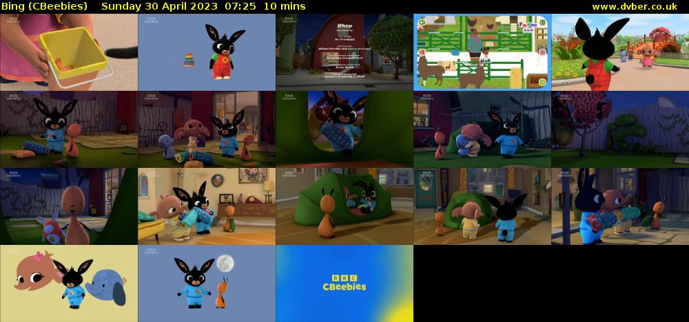 Bing (CBeebies) Sunday 30 April 2023 07:25 - 07:35