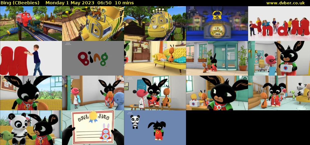 Bing (CBeebies) Monday 1 May 2023 06:50 - 07:00