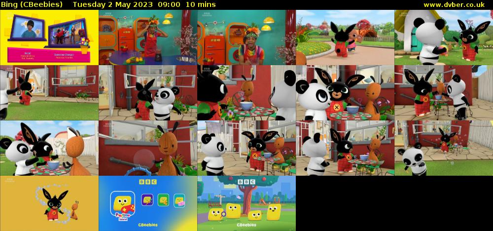 Bing (CBeebies) Tuesday 2 May 2023 09:00 - 09:10