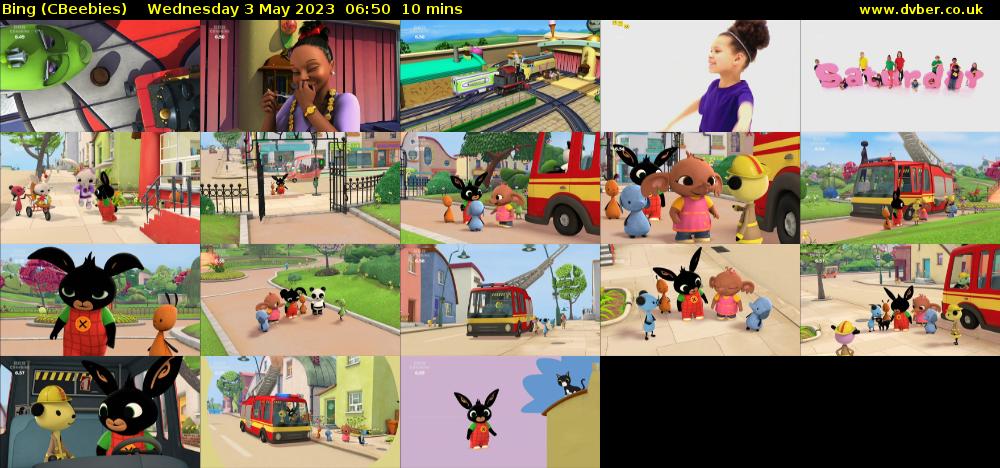 Bing (CBeebies) Wednesday 3 May 2023 06:50 - 07:00