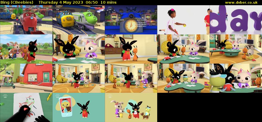 Bing (CBeebies) Thursday 4 May 2023 06:50 - 07:00