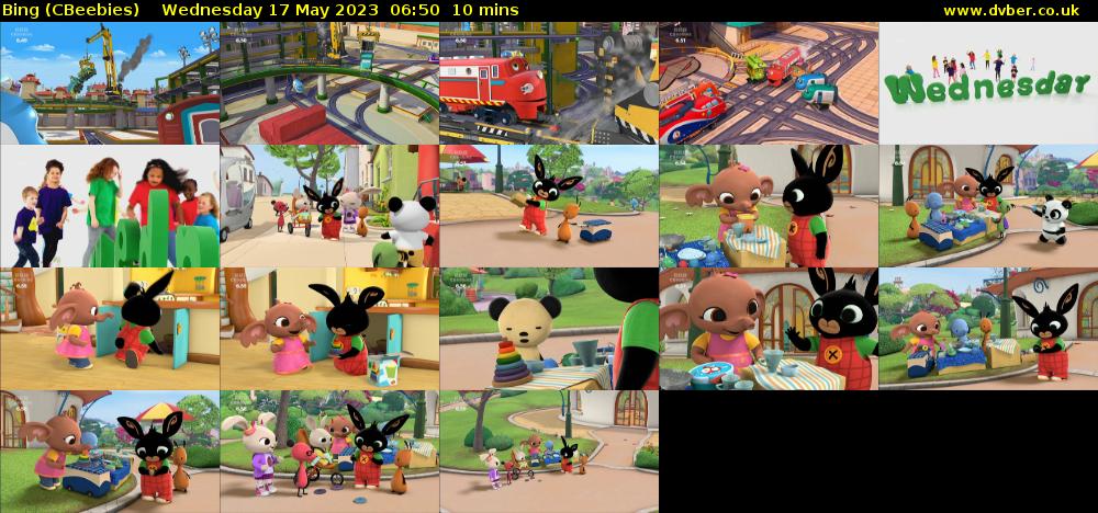 Bing (CBeebies) Wednesday 17 May 2023 06:50 - 07:00