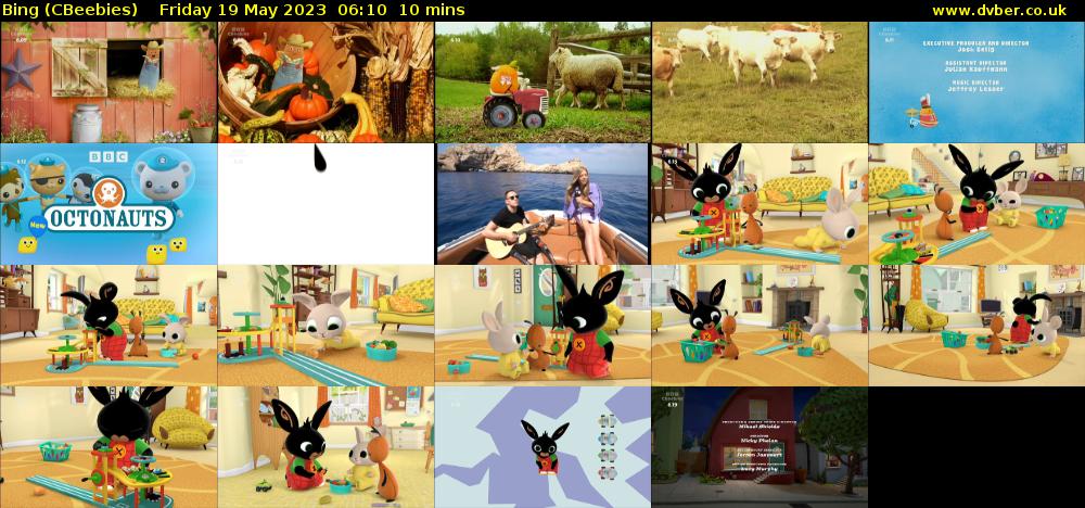 Bing (CBeebies) Friday 19 May 2023 06:10 - 06:20