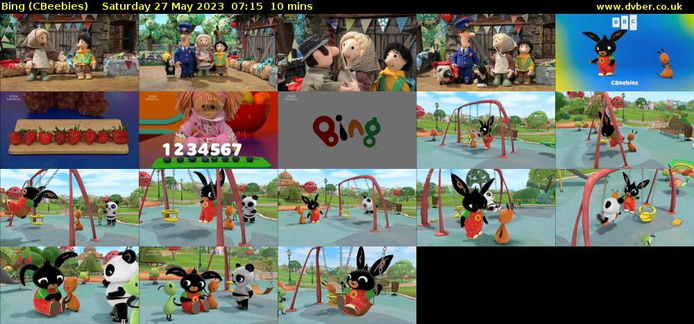 Bing (CBeebies) Saturday 27 May 2023 07:15 - 07:25