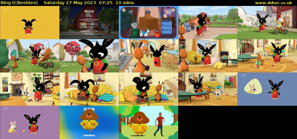 Bing (CBeebies) Saturday 27 May 2023 07:25 - 07:35