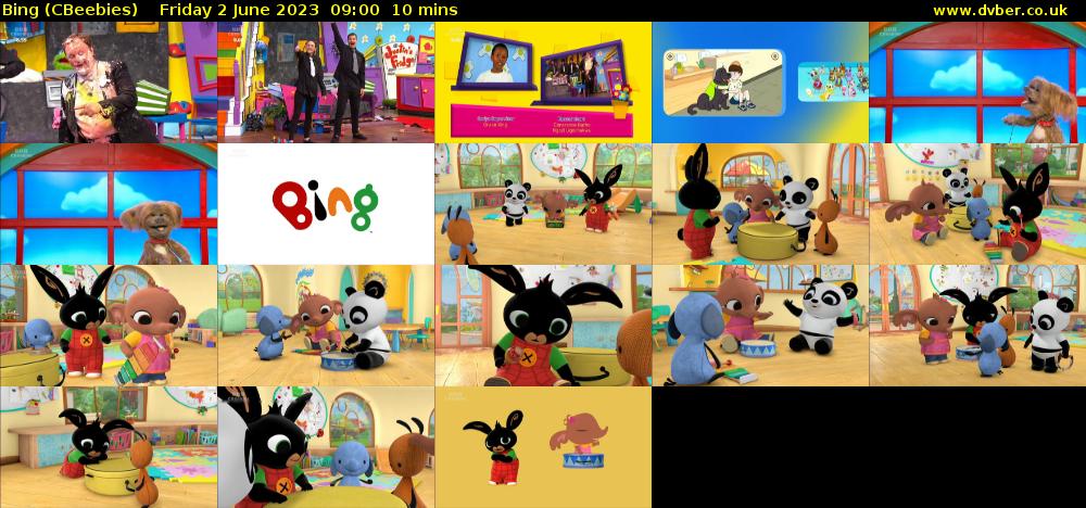 Bing (CBeebies) Friday 2 June 2023 09:00 - 09:10