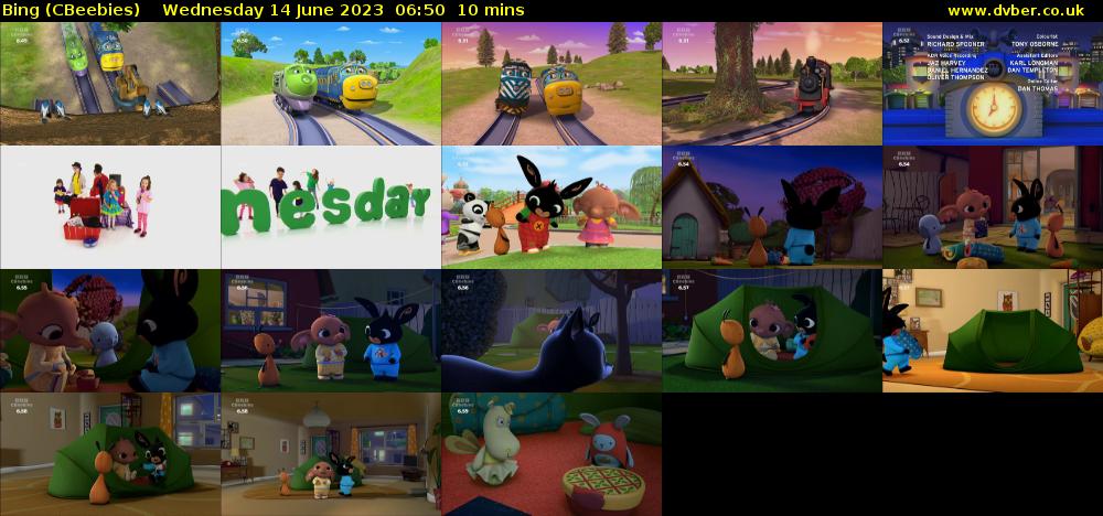Bing (CBeebies) Wednesday 14 June 2023 06:50 - 07:00