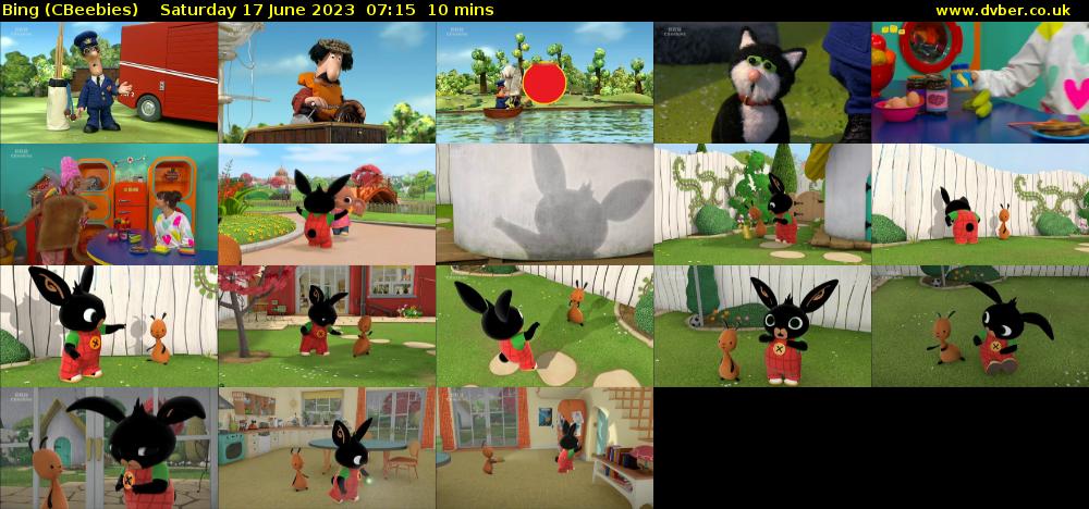 Bing (CBeebies) Saturday 17 June 2023 07:15 - 07:25