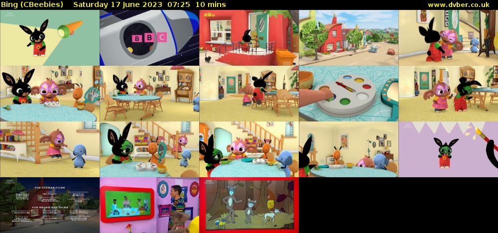 Bing (CBeebies) Saturday 17 June 2023 07:25 - 07:35