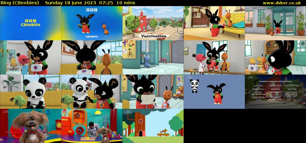 Bing (CBeebies) Sunday 18 June 2023 07:25 - 07:35