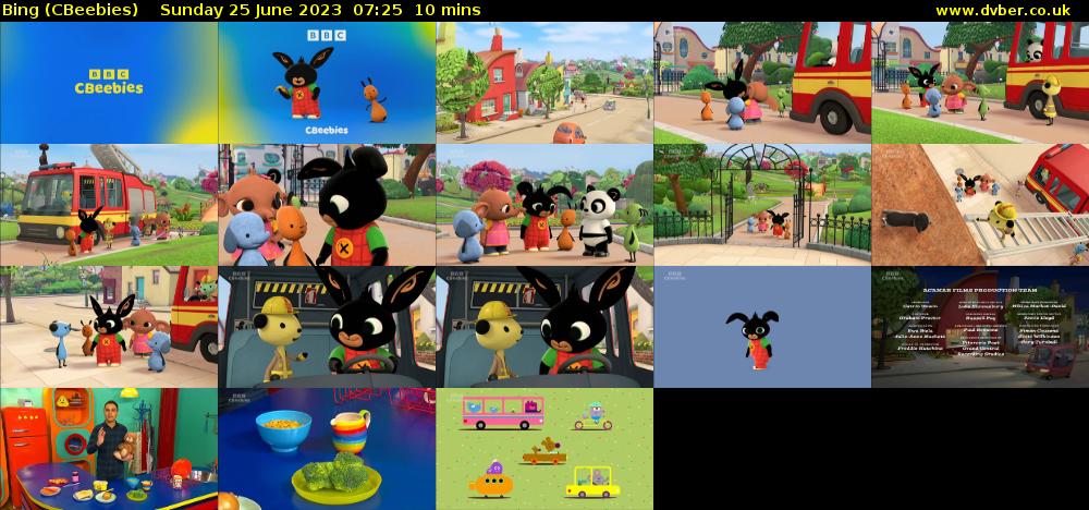 Bing (CBeebies) Sunday 25 June 2023 07:25 - 07:35