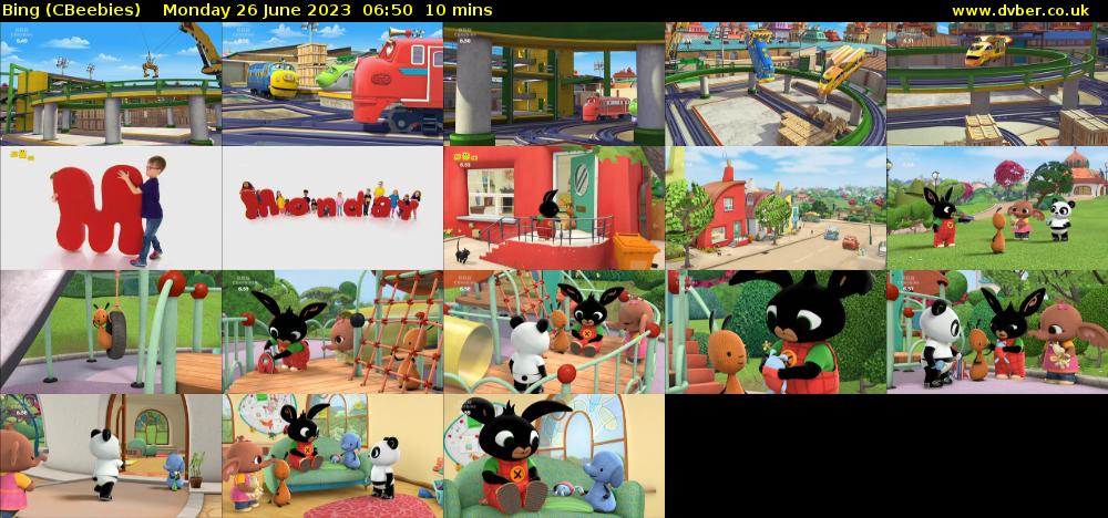 Bing (CBeebies) Monday 26 June 2023 06:50 - 07:00