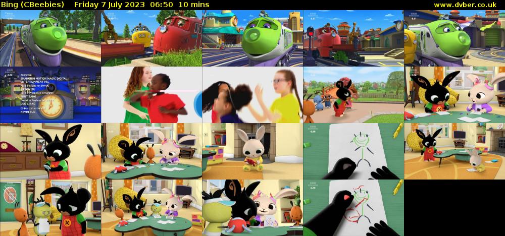 Bing (CBeebies) Friday 7 July 2023 06:50 - 07:00