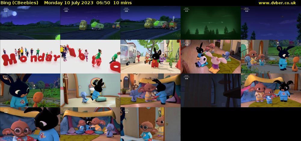 Bing (CBeebies) Monday 10 July 2023 06:50 - 07:00