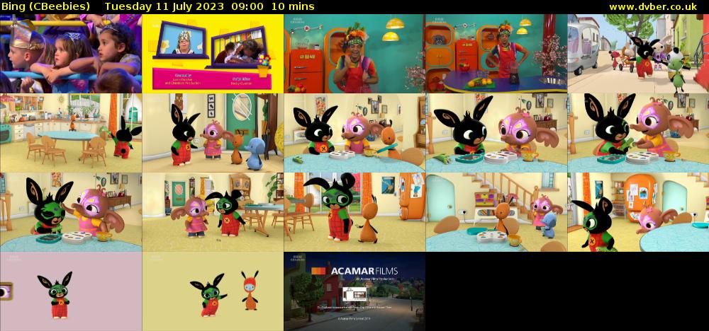 Bing (CBeebies) Tuesday 11 July 2023 09:00 - 09:10