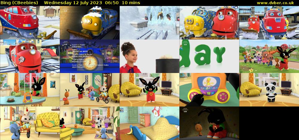 Bing (CBeebies) Wednesday 12 July 2023 06:50 - 07:00