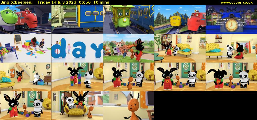 Bing (CBeebies) Friday 14 July 2023 06:50 - 07:00