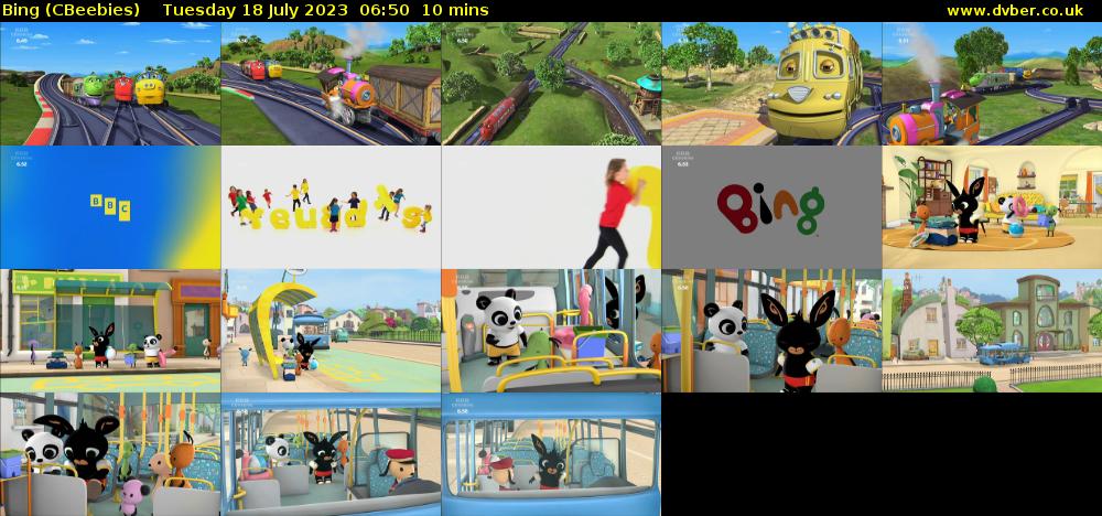 Bing (CBeebies) Tuesday 18 July 2023 06:50 - 07:00