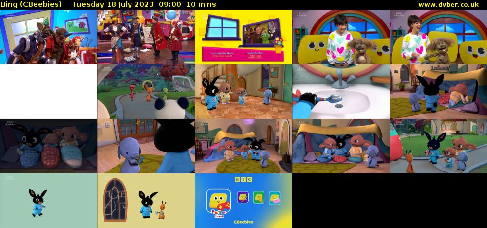 Bing (CBeebies) Tuesday 18 July 2023 09:00 - 09:10