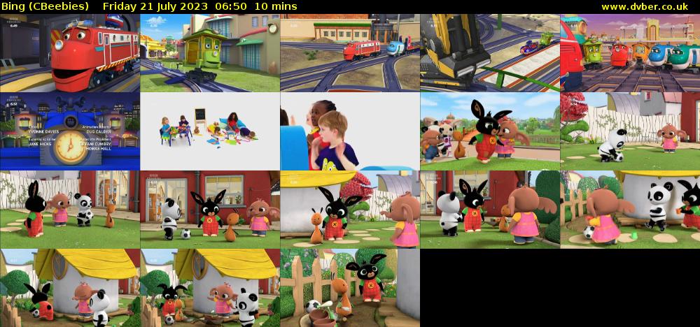 Bing (CBeebies) Friday 21 July 2023 06:50 - 07:00