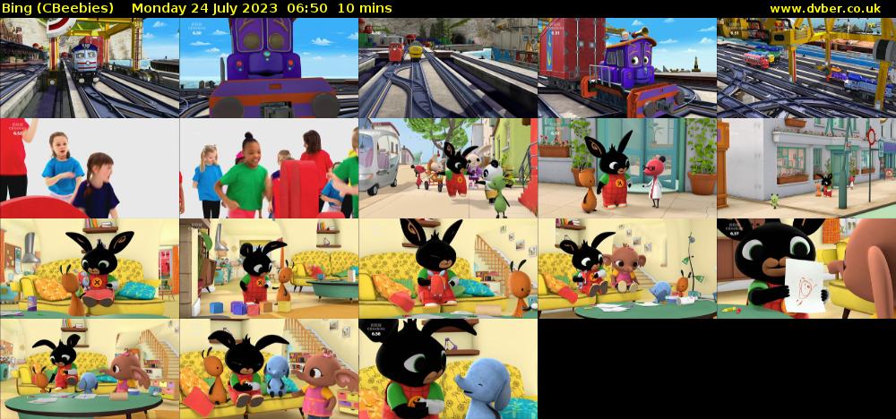 Bing (CBeebies) Monday 24 July 2023 06:50 - 07:00