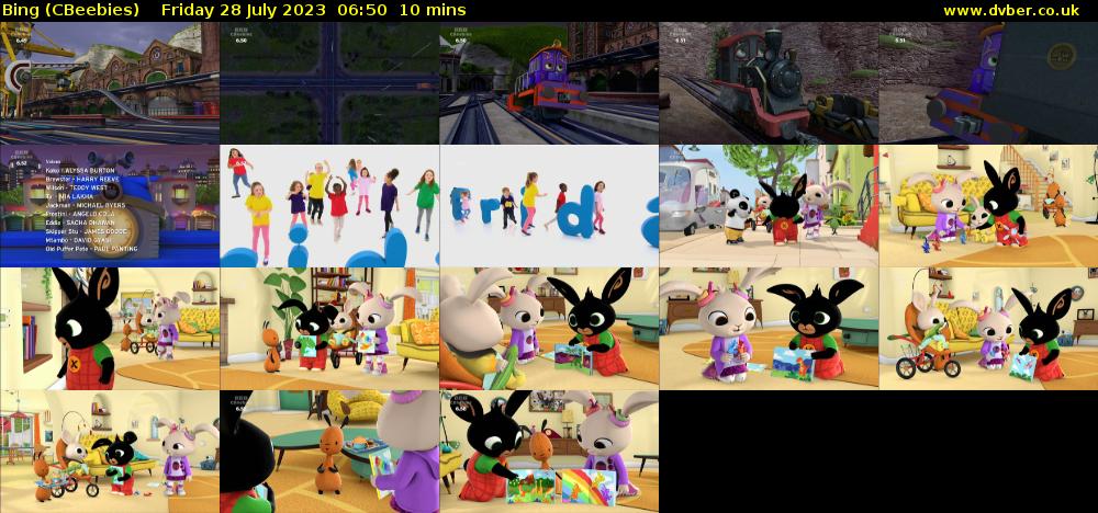 Bing (CBeebies) Friday 28 July 2023 06:50 - 07:00