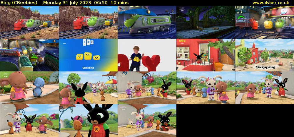 Bing (CBeebies) Monday 31 July 2023 06:50 - 07:00